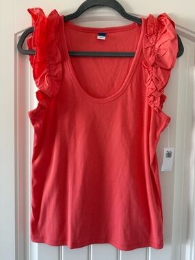 MWT Old Navy Coral Ruffle Sleeve Tank Top